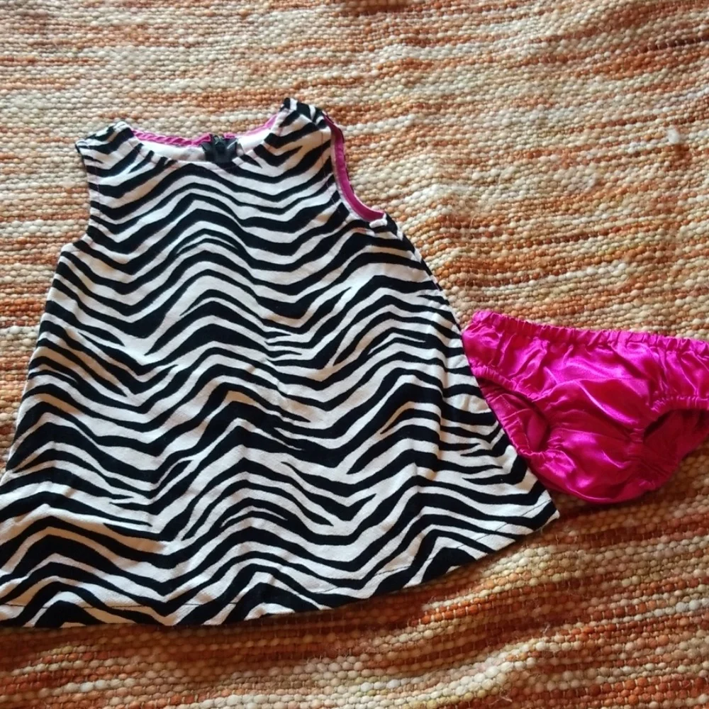 Gymboree 6 12 mth zebra velvet dress‎ baby girls